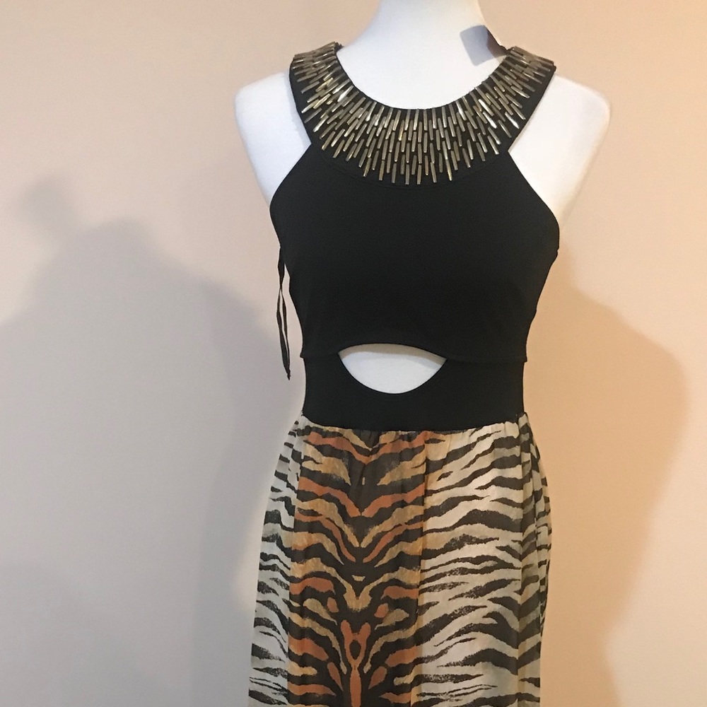 Animal print maxi dress